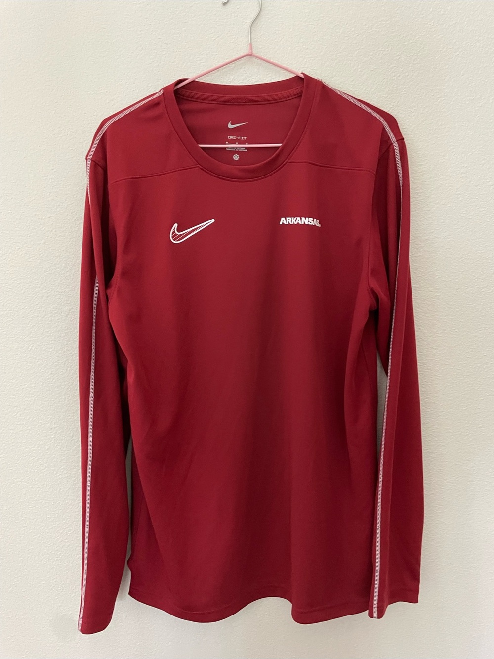 Nike Red Dri-FIT Athletic Top with White Logo